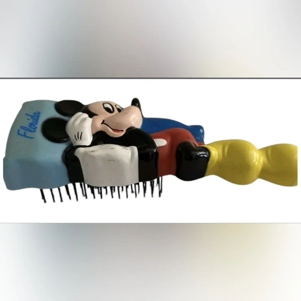 Vintage Disney Mickey Mouse Hair Brush in Original Bag